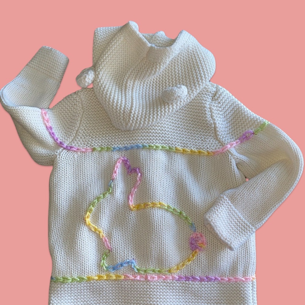 Baby Gap Hand Embroidered Easter sweater